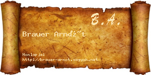Brauer Arnót névjegykártya